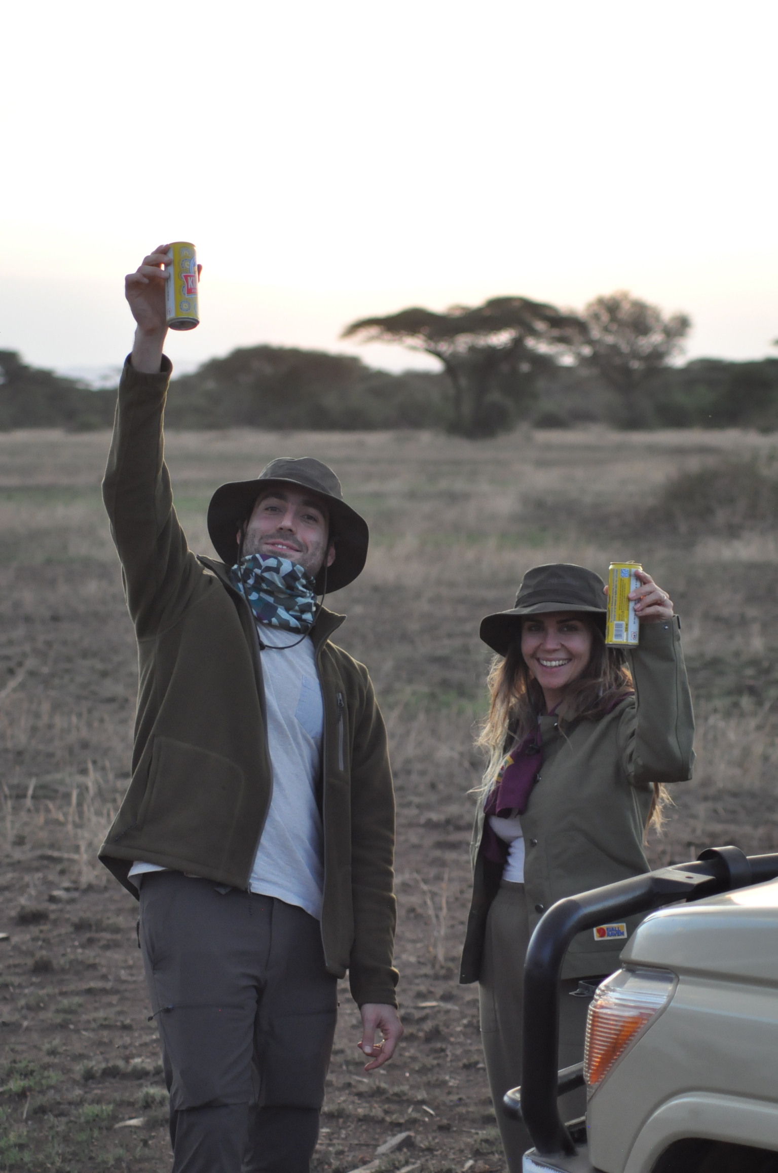 Our guests enjoying a drink on their private safari in Tanzania