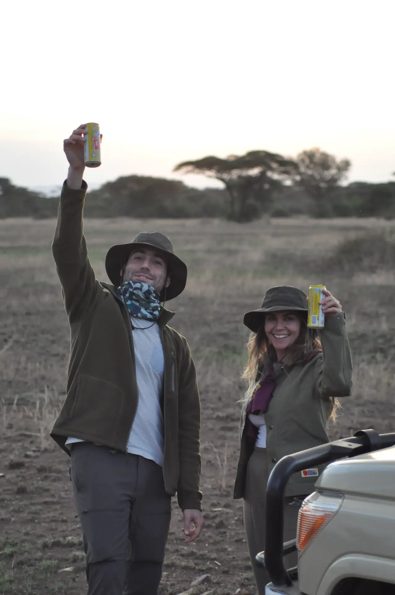 Our guests enjoying a drink during their private safari in Tanzania